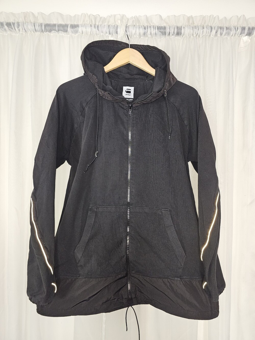 G-Star RAW Milon Hooded Vest Long Sleeve Sweatshirt Jacket Black Gorpcore XL
